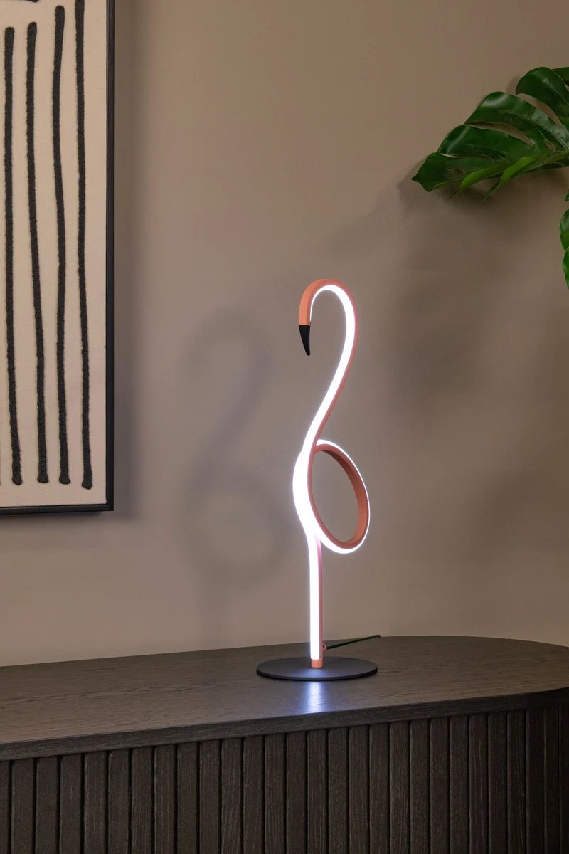 LED-Tischleuchte Flamingo mit RGB-Farbwechsel dimmbar