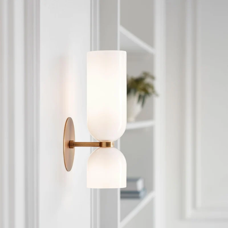 Moderne Glazen Wandlamp Metalen Fitting Slaapkamer Woonkamer Keuken Sfeerverlichting Interieur Decoratief | Sansoti