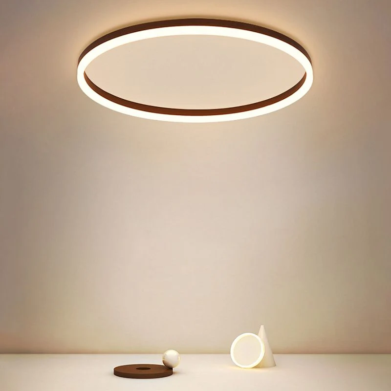 Moderne Ringvormige LED Plafondlamp Zwart Metaal Design Woonkamer Slaapkamer Dimbaar Lichttemperatuur | Sansoti