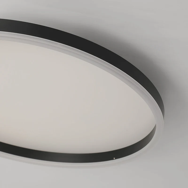 Moderne Ringvormige LED Plafondlamp Zwart Metaal Design Woonkamer Slaapkamer Dimbaar Lichttemperatuur | Sansoti