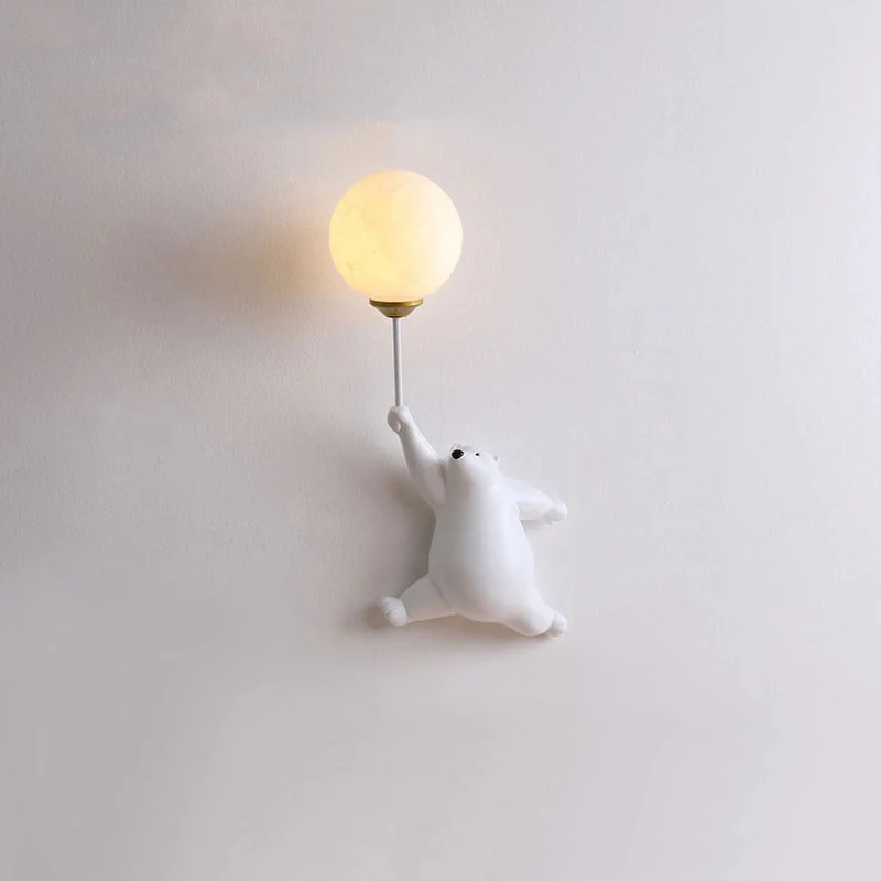 Wandlamp Berenvorm met LED Ballon Acryl Wit Blauw Roze voor Kinderkamer Slaapkamer Babykamer Leeslamp | Sansoti