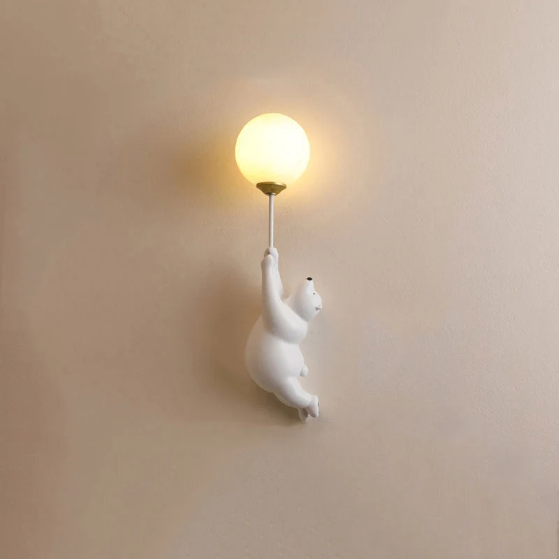 Wandlamp Berenvorm met LED Ballon Acryl Wit Blauw Roze voor Kinderkamer Slaapkamer Babykamer Leeslamp | Sansoti