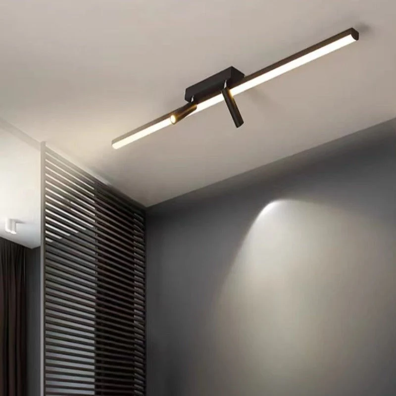 LED Plafondspot Zwart Metaal Verstelbaar 2 Spots Modern Strak Design voor Kantoor Woonkamer Eetkamer Hal | Sansoti