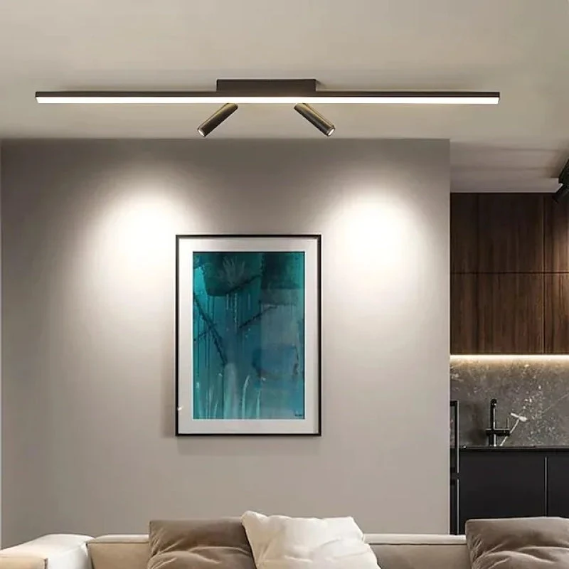 LED Plafondspot Zwart Metaal Verstelbaar 2 Spots Modern Strak Design voor Kantoor Woonkamer Eetkamer Hal | Sansoti