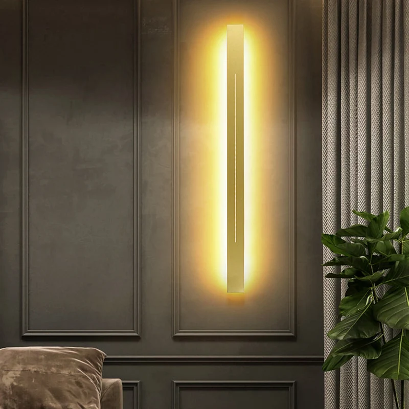 Moderne LED Wandlamp Minimalistisch Design Slaapkamer Woonkamer Zwart Goud Dimbaar Sfeerverlichting Interieur | Sansoti