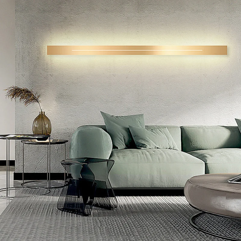 Moderne LED Wandlamp Minimalistisch Design Slaapkamer Woonkamer Zwart Goud Dimbaar Sfeerverlichting Interieur | Sansoti
