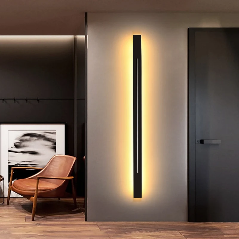Moderne LED Wandlamp Minimalistisch Design Slaapkamer Woonkamer Zwart Goud Dimbaar Sfeerverlichting Interieur | Sansoti