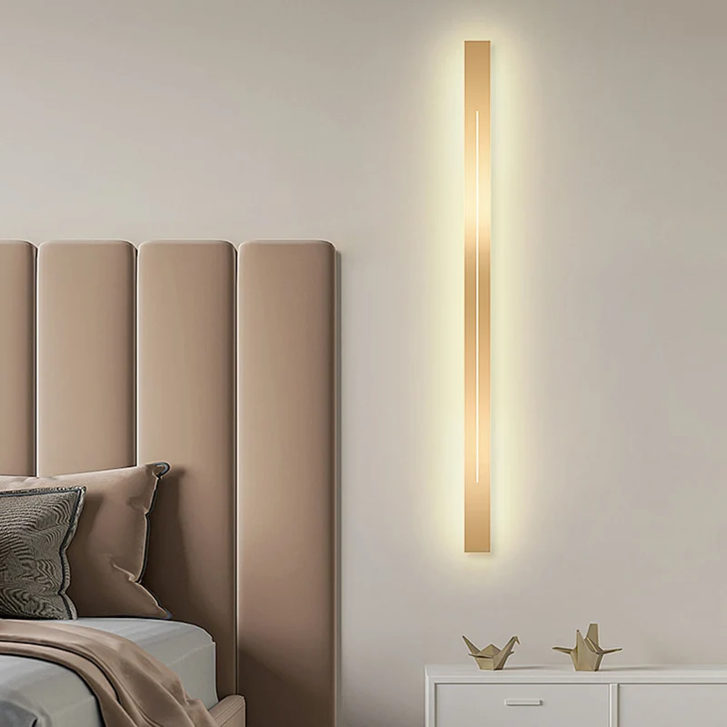 Moderne LED Wandlamp Minimalistisch Design Slaapkamer Woonkamer Zwart Goud Dimbaar Sfeerverlichting Interieur | Sansoti