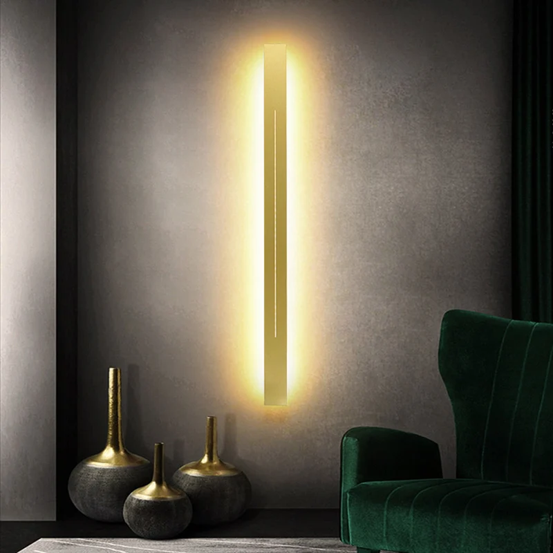 Moderne LED Wandlamp Minimalistisch Design Slaapkamer Woonkamer Zwart Goud Dimbaar Sfeerverlichting Interieur | Sansoti