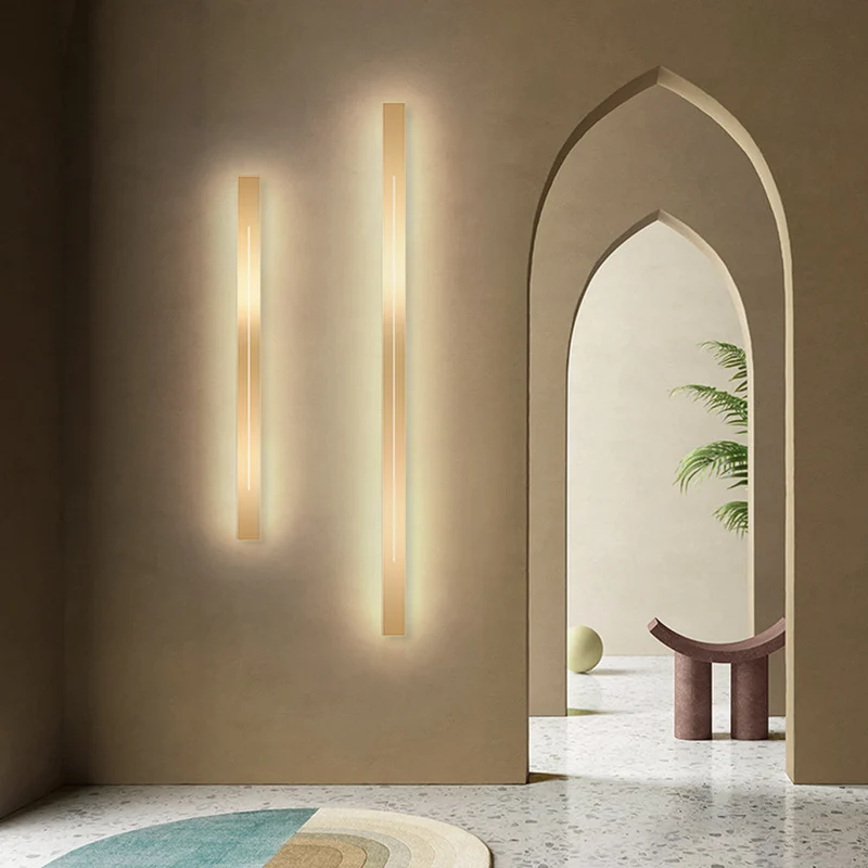 Moderne LED Wandlamp Minimalistisch Design Slaapkamer Woonkamer Zwart Goud Dimbaar Sfeerverlichting Interieur | Sansoti