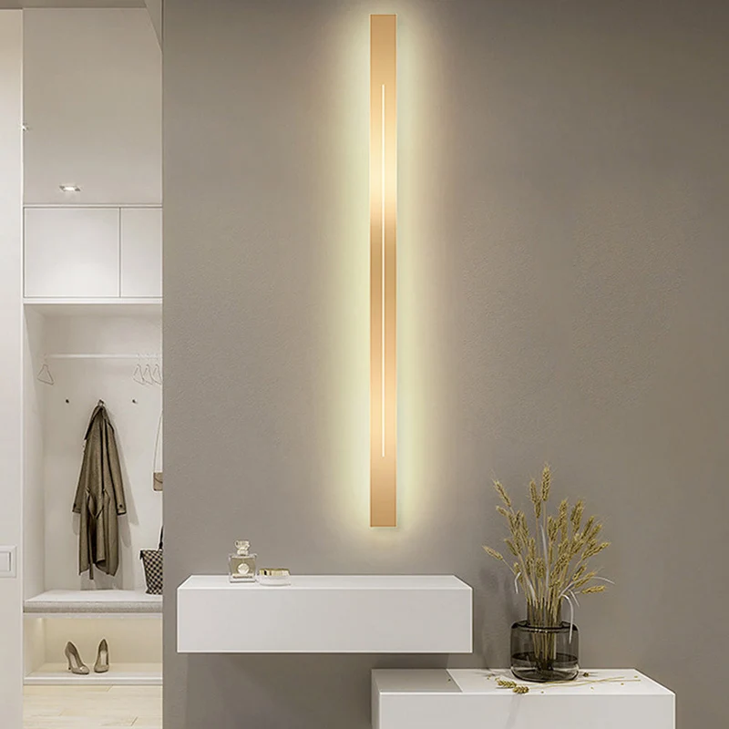 Moderne LED Wandlamp Minimalistisch Design Slaapkamer Woonkamer Zwart Goud Dimbaar Sfeerverlichting Interieur | Sansoti