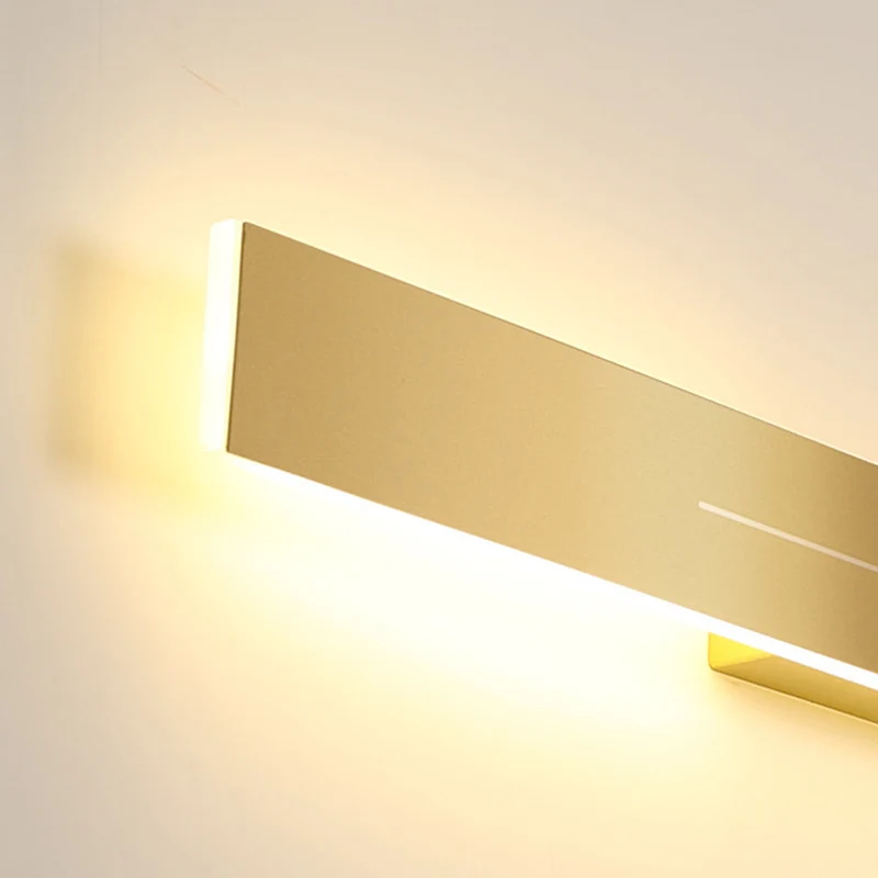 Moderne LED Wandlamp Minimalistisch Design Slaapkamer Woonkamer Zwart Goud Dimbaar Sfeerverlichting Interieur | Sansoti