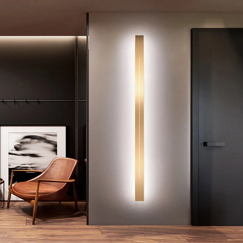 Moderne LED Wandlamp Minimalistisch Design Slaapkamer Woonkamer Zwart Goud Dimbaar Sfeerverlichting Interieur | Sansoti