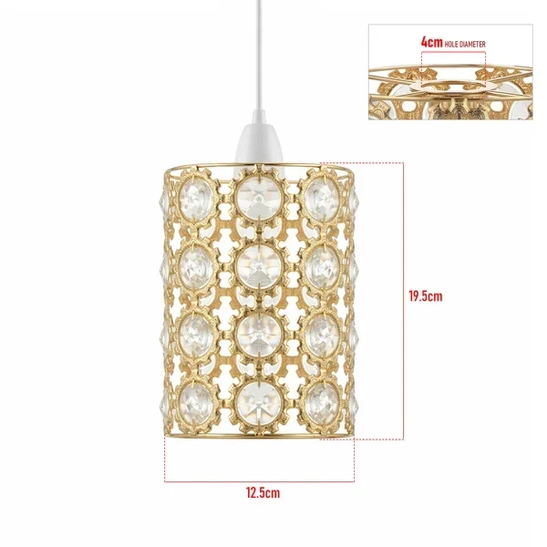 All Seasons Life Kristall Lampenschirm Gold Gross E27 Ø12,5cm~3644