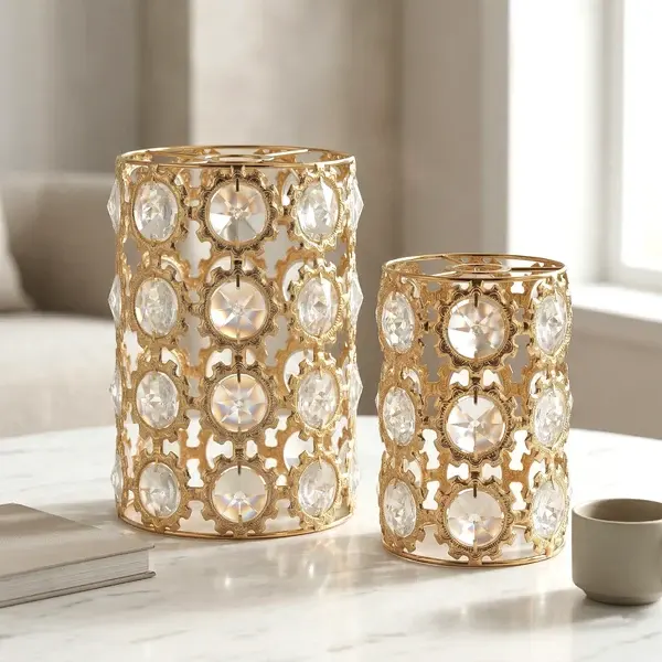 All Seasons Life Kristall Lampenschirm Gold Gross E27 Ø12,5cm~3644