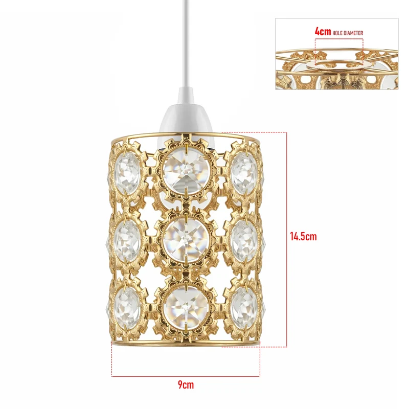 Marokko Stil Kristall Lampenschirm Gold Mini Ø9cm E27~3643