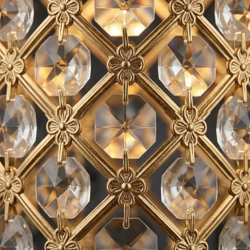 Marokkanischer Pendelleuchtenschirm aus französischem Goldkristall~3642