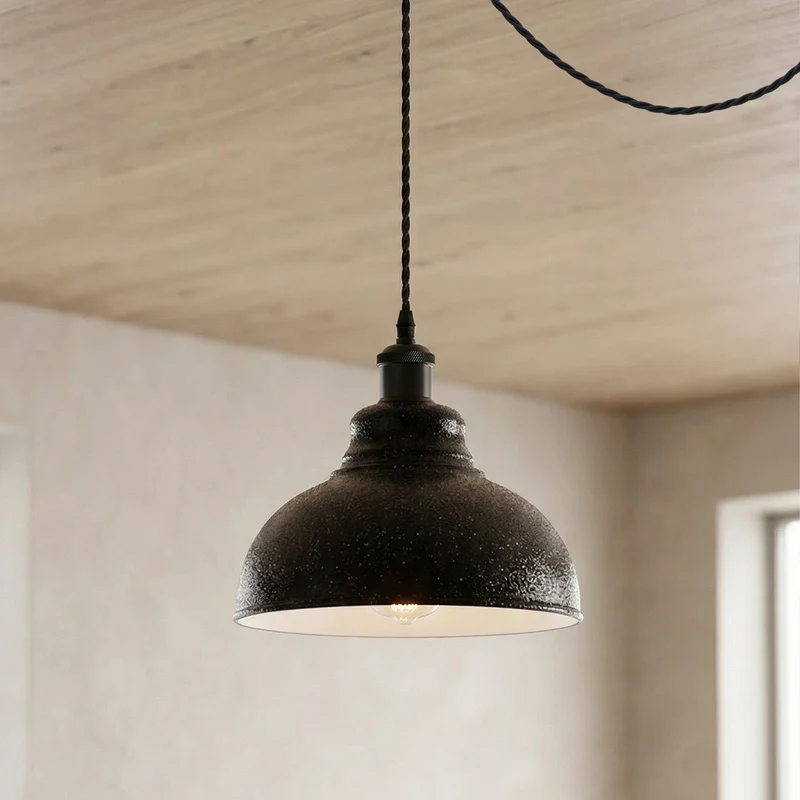 Vintage Spinnen Pendelleuchte schwarz E27 mit 2m verstellbarem Kabel | Ø 29cm ~3632