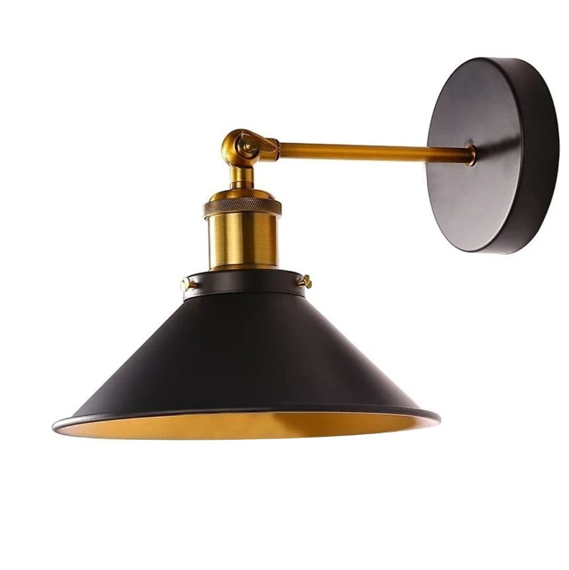 All Seasons Life Vintage Wandleuchte Industrial - Schwarz & Messing ~3630