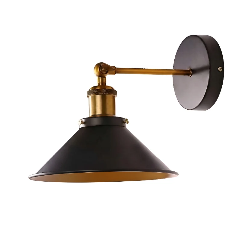 All Seasons Life Vintage Wandleuchte Industrial - Schwarz & Messing ~3630