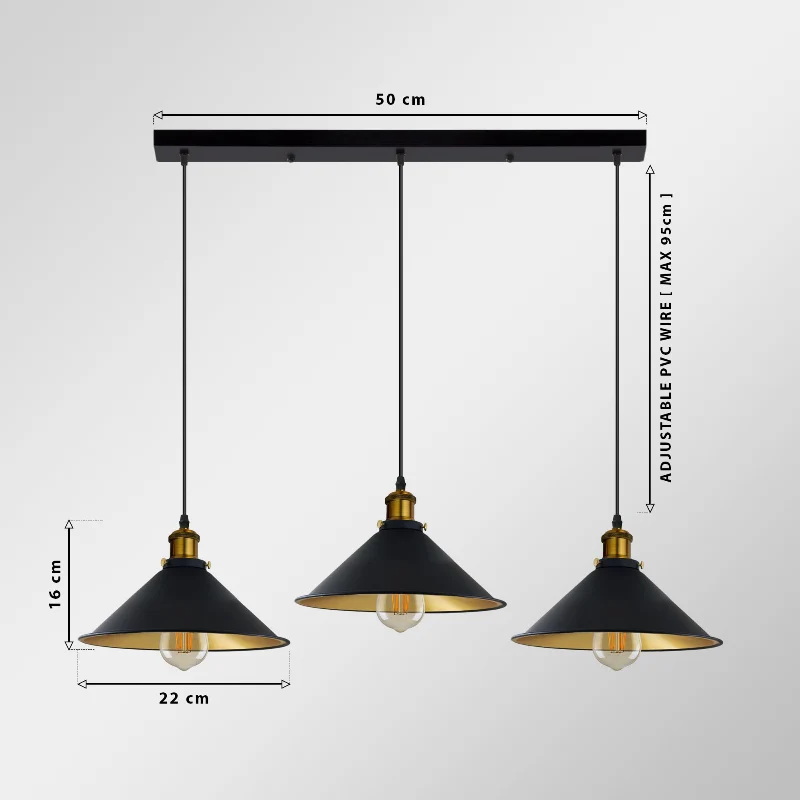 Industrial Pendelleuchte Schwarz 1 / 3-flammig All Seasons Life ~3629