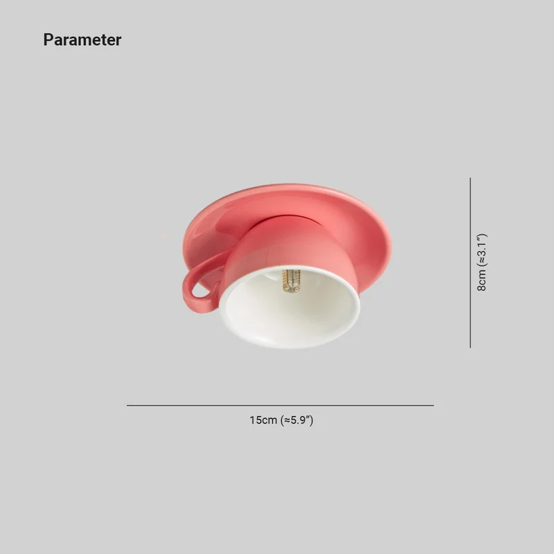 Keramische Plafondlamp Koffiemok Design LED Verlichting Speels Interieur Lichtinstallatie Woonkamer Slaapkamer | Sansoti