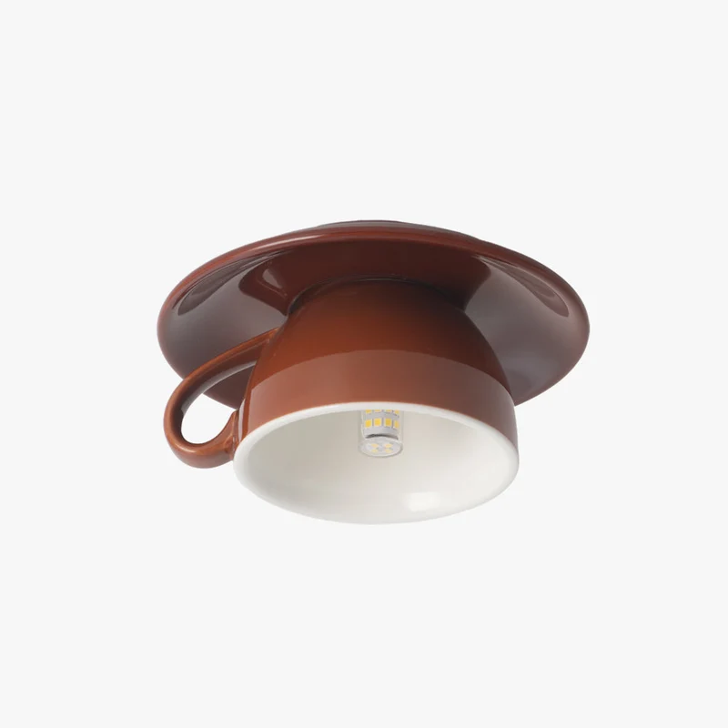 Keramische Plafondlamp Koffiemok Design LED Verlichting Speels Interieur Lichtinstallatie Woonkamer Slaapkamer | Sansoti