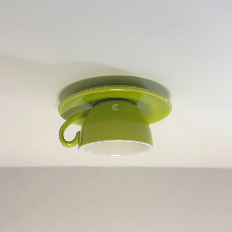 Keramische Plafondlamp Koffiemok Design LED Verlichting Speels Interieur Lichtinstallatie Woonkamer Slaapkamer | Sansoti