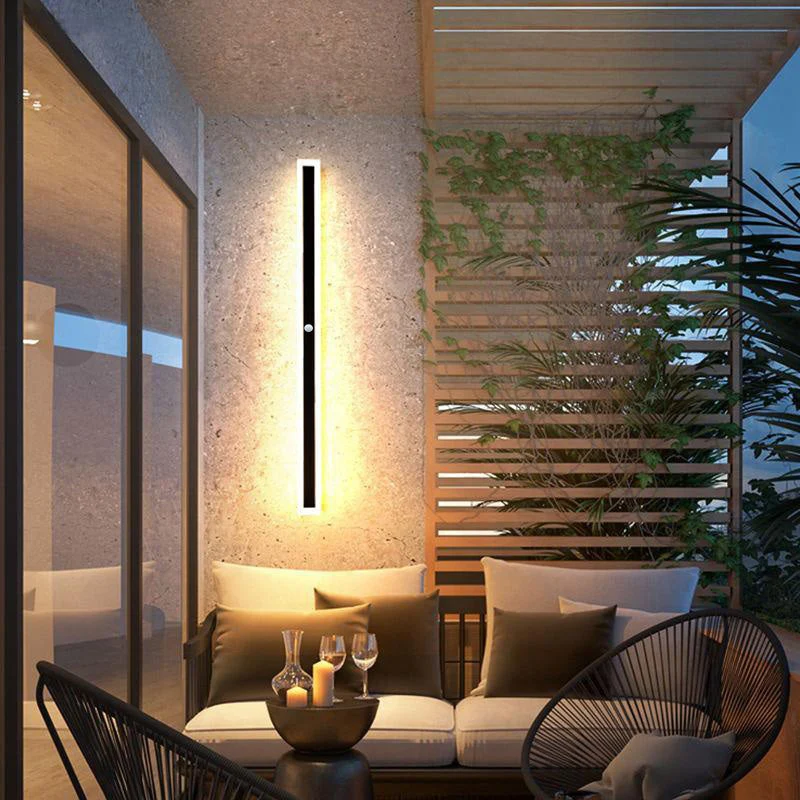 LED Buitenwandlamp Zwart Metaal 30-200cm Waterdicht IP65 Lineair Design voor Tuin Gang Terras Verlichting | Sansoti