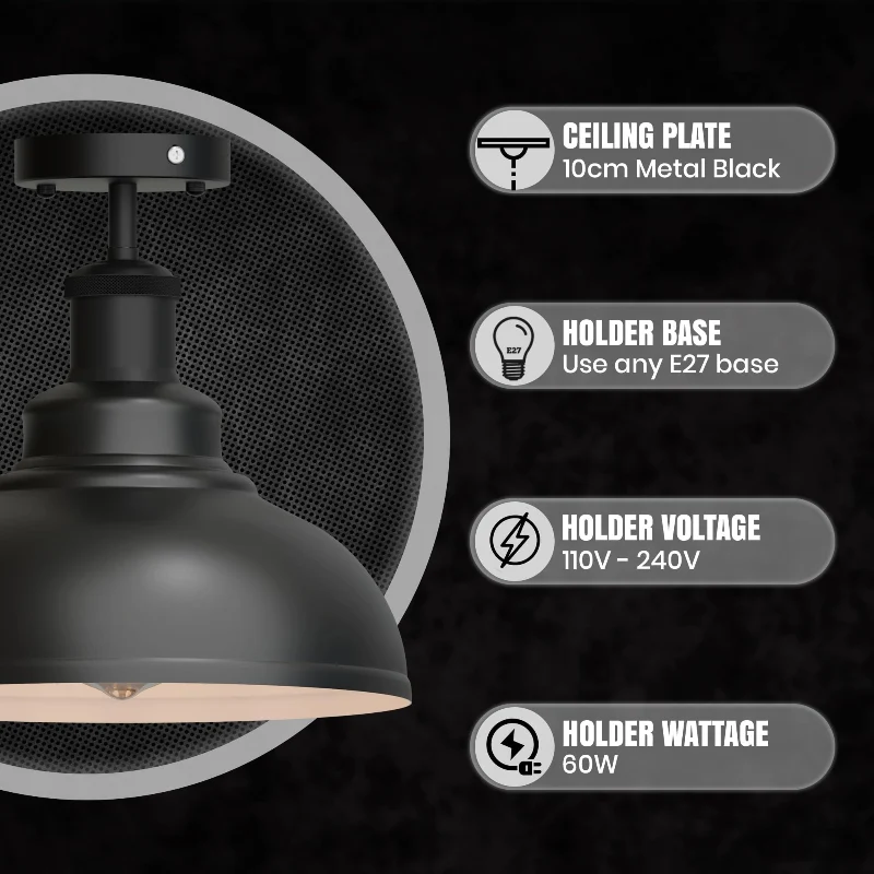 Industrie-Deckenlampe Schwarz Ø 29cm All Seasons Life ~3652