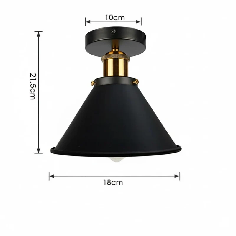 Industrial Deckenleuchte Flush Mount Metall Vintage ~3625