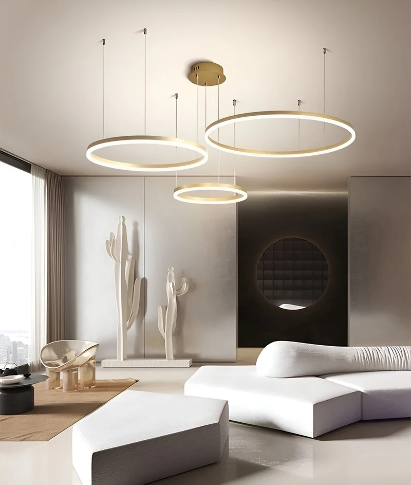 Dimbare Hanglamp Meerdere Ringen LED Verstelbaar Goud Zwart Wit Moderne Sfeerverlichting voor Woonkamer Eetkamer | Sansoti