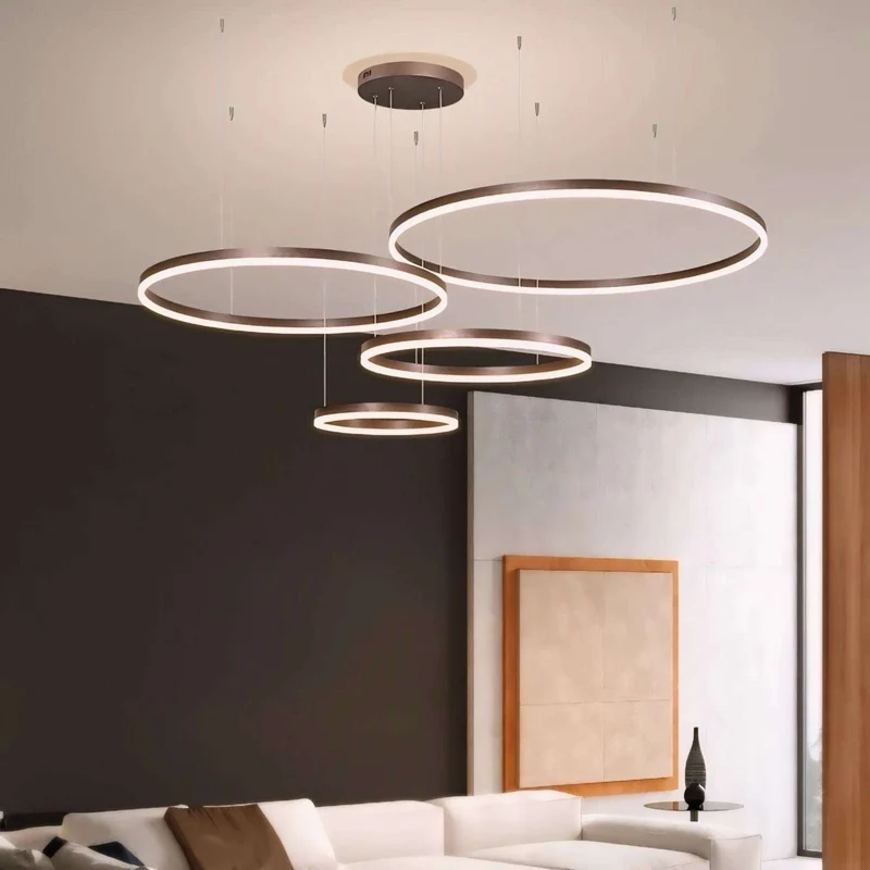 Dimbare Hanglamp Meerdere Ringen LED Verstelbaar Goud Zwart Wit Moderne Sfeerverlichting voor Woonkamer Eetkamer | Sansoti