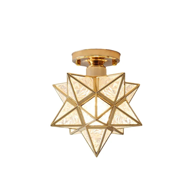 Pinlo stervorm plafondlamp E27 goud hal slaapkamer verlichting geometrisch design plafondlamp modern klassiek compact 20 cm | Sansoti