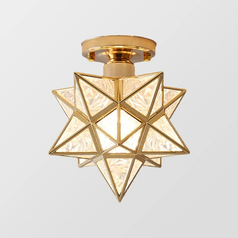 Pinlo stervorm plafondlamp E27 goud hal slaapkamer verlichting geometrisch design plafondlamp modern klassiek compact 20 cm | Sansoti