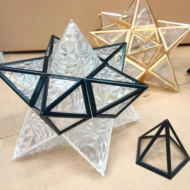 Pinlo stervorm plafondlamp E27 goud hal slaapkamer verlichting geometrisch design plafondlamp modern klassiek compact 20 cm | Sansoti