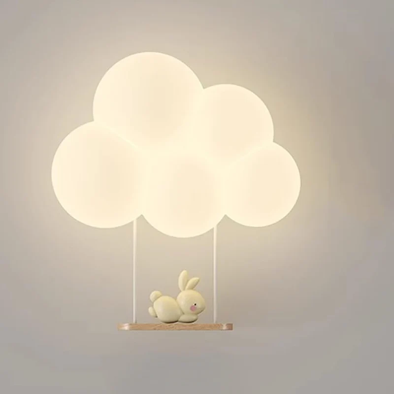 Wolkvormige LED-wandlamp voor kinderkamer | Zacht nachtlampje met dierenmotieven warmwit licht decoratief | Sansoti
