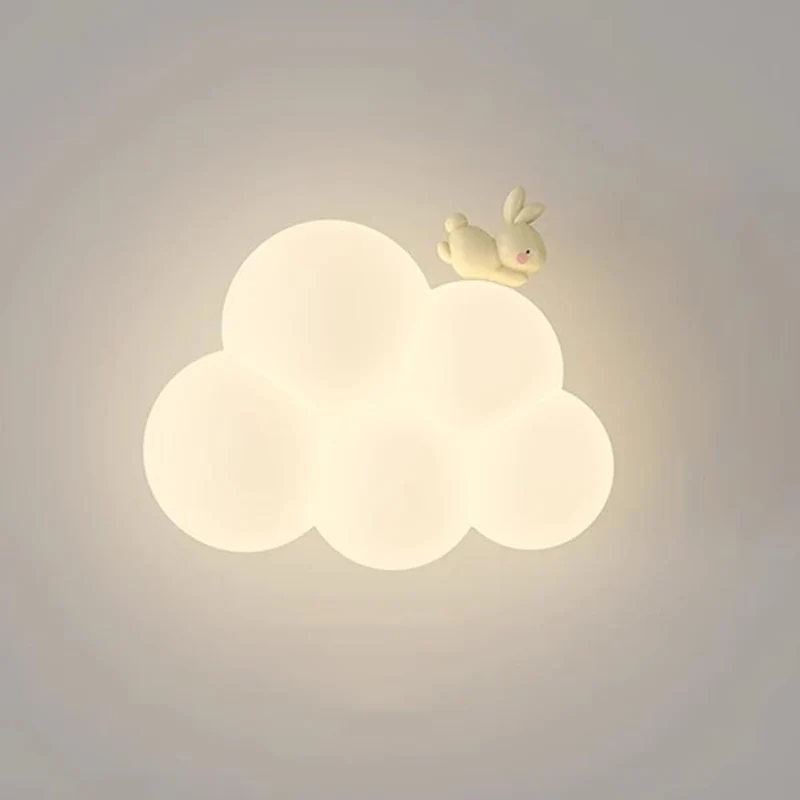 Wolkvormige LED-wandlamp voor kinderkamer | Zacht nachtlampje met dierenmotieven warmwit licht decoratief | Sansoti