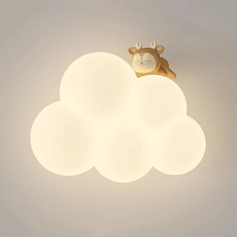 Wolkvormige LED-wandlamp voor kinderkamer | Zacht nachtlampje met dierenmotieven warmwit licht decoratief | Sansoti