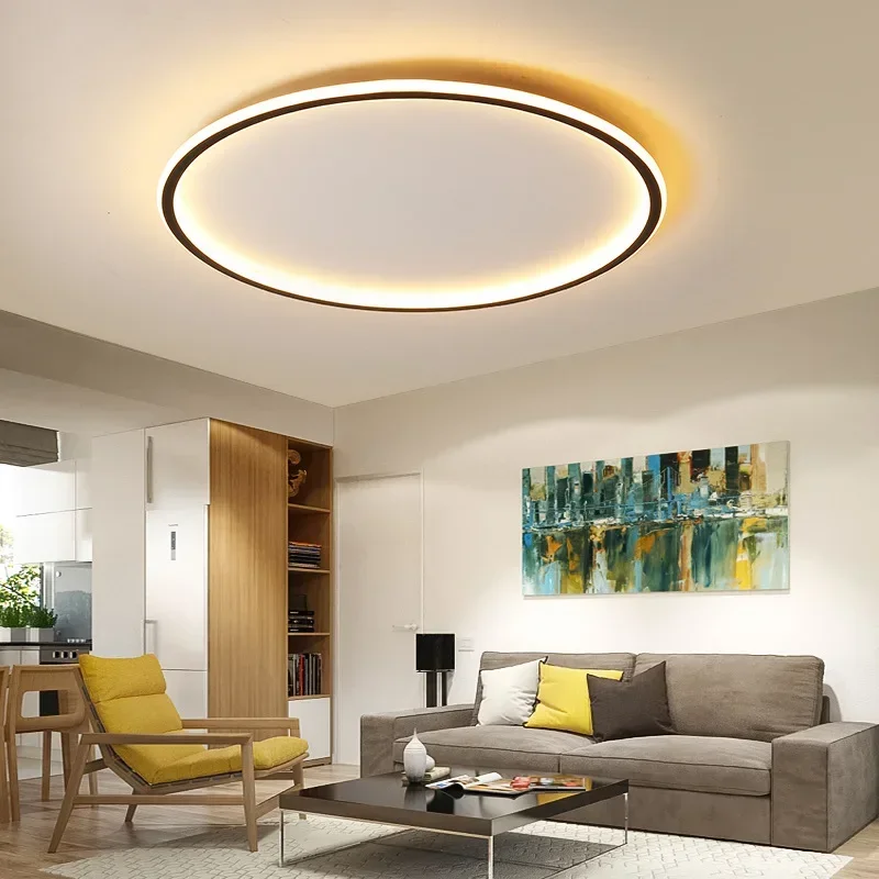 Ronde LED Plafondlamp Scandinavisch Design 20-60cm Dimbaar met Afstandsbediening Modern Glazen Armatuur Woonkamer | Sansoti