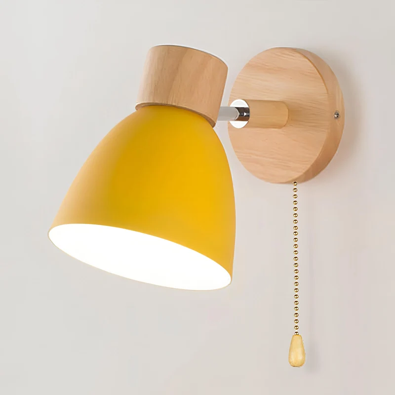 Wandlamp met Trekschakelaar Scandinavisch Design Stoffen Kap E27 Fitting Sfeervol Leeslicht Woonkamer | Sansoti