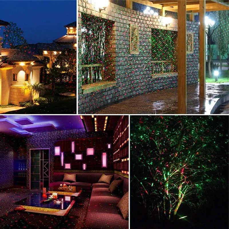 Laser Projector Buitenverlichting Rood Groen Patroon Waterdicht Timer Feestverlichting voor Tuin Gevel | Sansoti