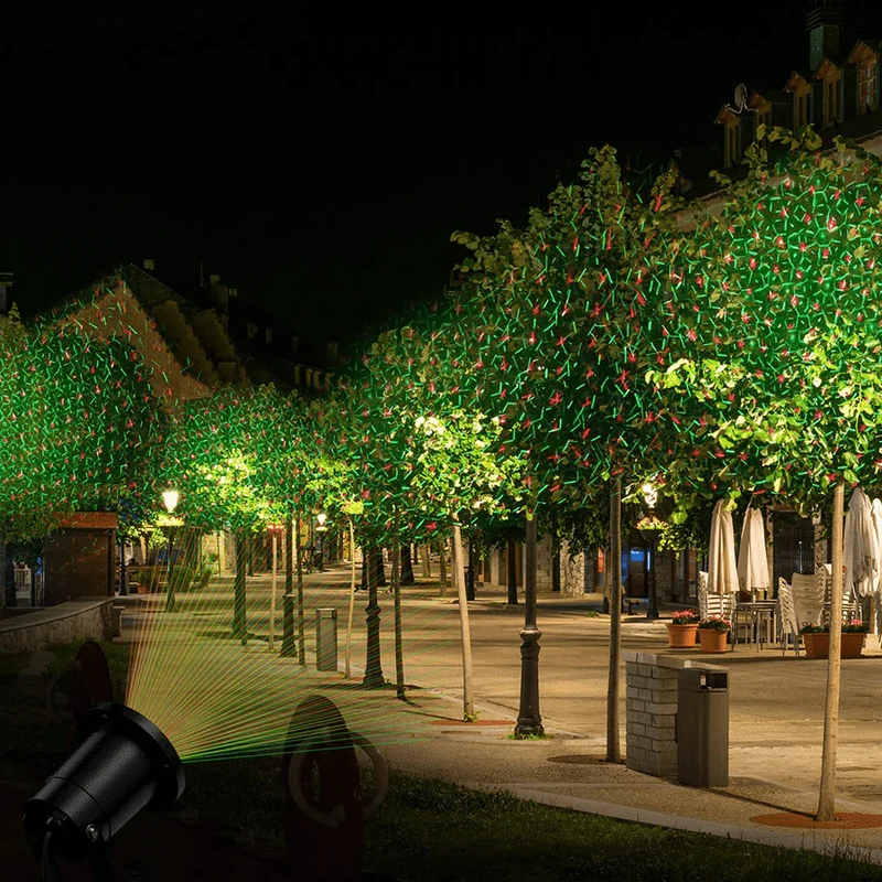 Laser Projector Buitenverlichting Rood Groen Patroon Waterdicht Timer Feestverlichting voor Tuin Gevel | Sansoti