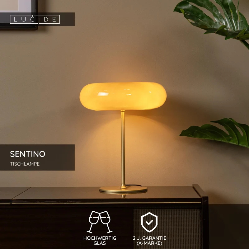 Tischleuchte Sentino 3-flammig mit Glasschirm Ø 30cm