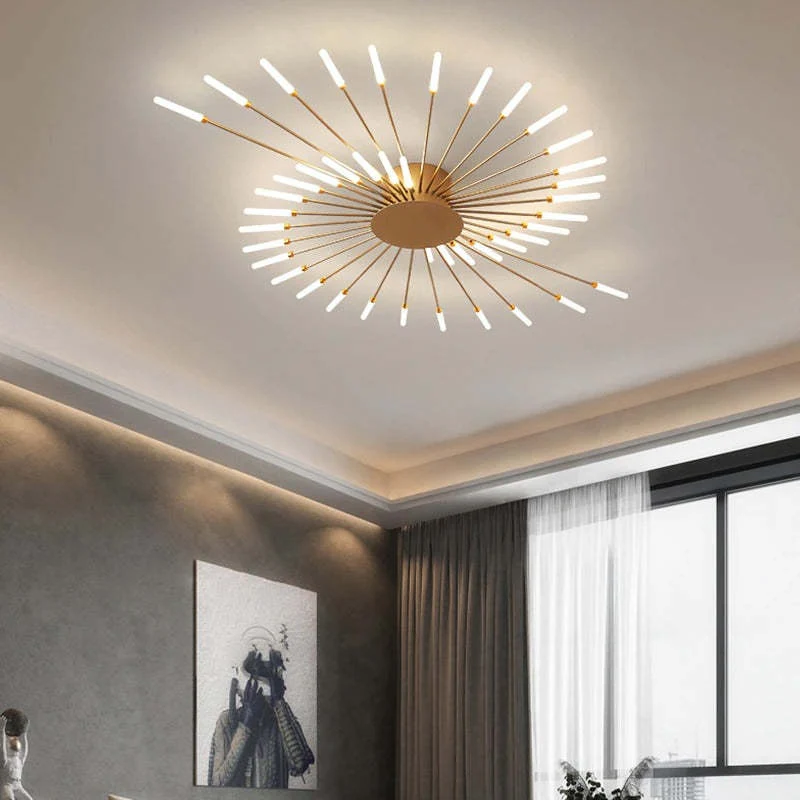 LED Plafondlamp Inbouw Vuurwerk Starburst Design Metaal Acryl Woonkamer Slaapkamer Zwart Goud Modern | Sansoti
