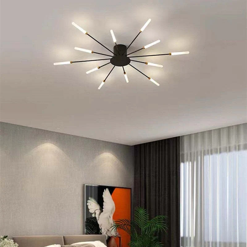 LED Plafondlamp Inbouw Vuurwerk Starburst Design Metaal Acryl Woonkamer Slaapkamer Zwart Goud Modern | Sansoti