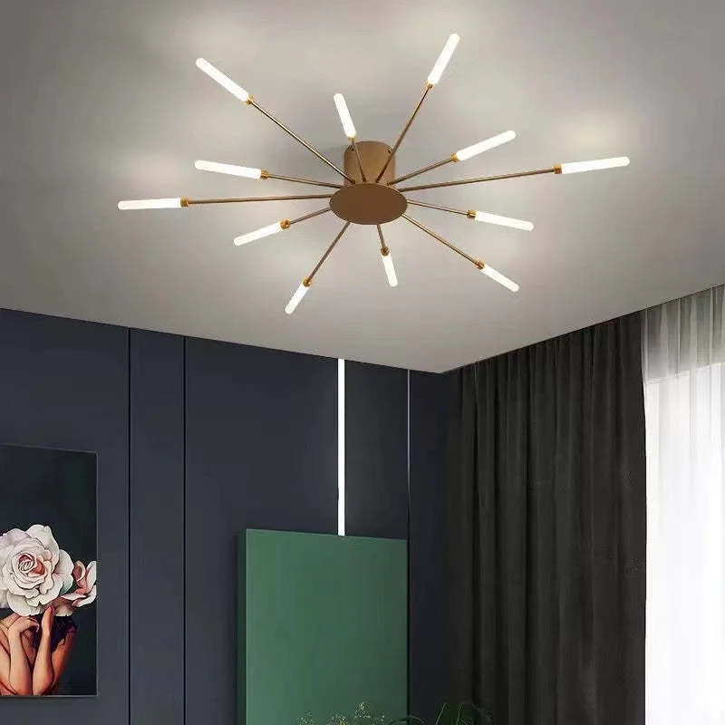 LED Plafondlamp Inbouw Vuurwerk Starburst Design Metaal Acryl Woonkamer Slaapkamer Zwart Goud Modern | Sansoti