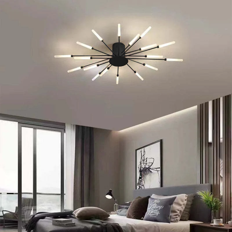 LED Plafondlamp Inbouw Vuurwerk Starburst Design Metaal Acryl Woonkamer Slaapkamer Zwart Goud Modern | Sansoti