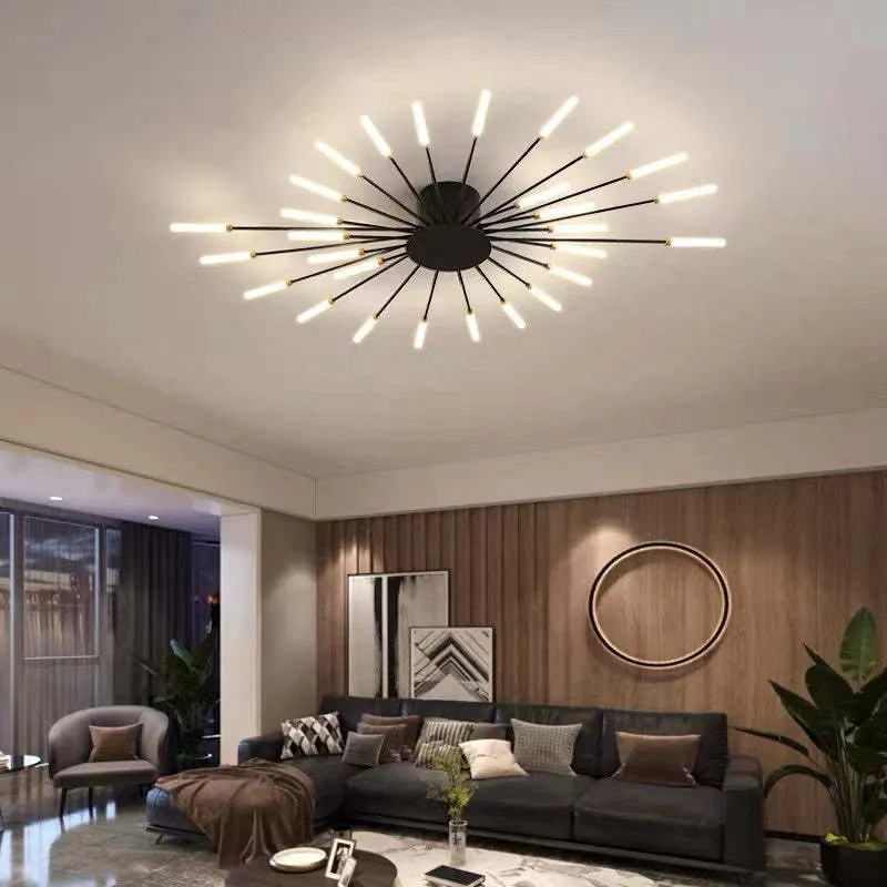 LED Plafondlamp Inbouw Vuurwerk Starburst Design Metaal Acryl Woonkamer Slaapkamer Zwart Goud Modern | Sansoti