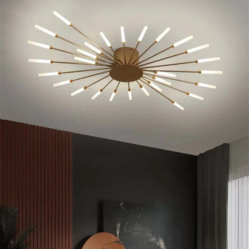 LED Plafondlamp Inbouw Vuurwerk Starburst Design Metaal Acryl Woonkamer Slaapkamer Zwart Goud Modern | Sansoti